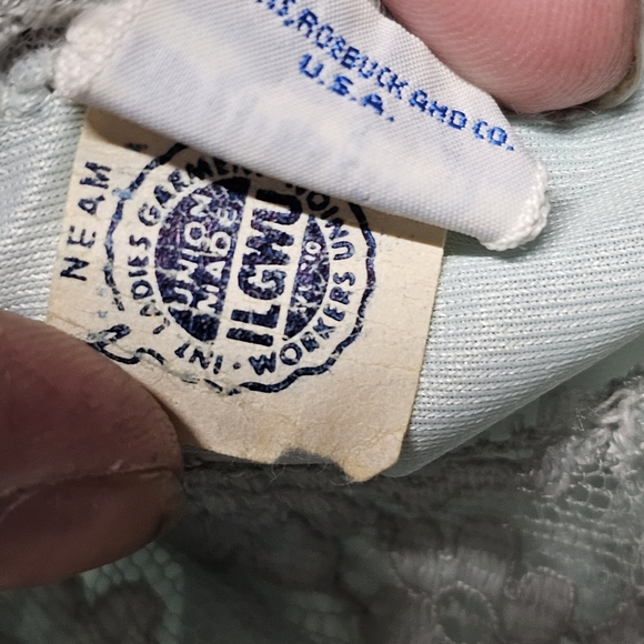 Vintage Charmode Mint Green with Ivory Lace Trim Chemise Slip Nightgown Size 38 - Picture 4 of 8